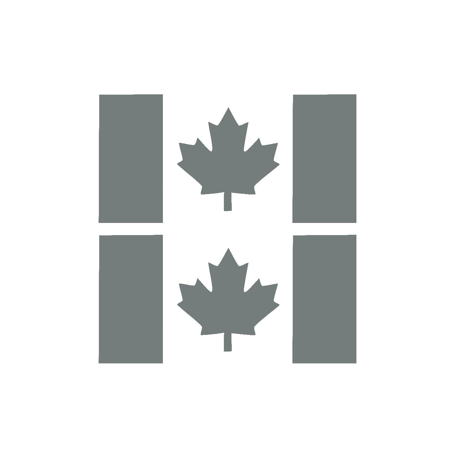Grey Thick Stem Canada Flag Vinyl Decal – 2 Pack