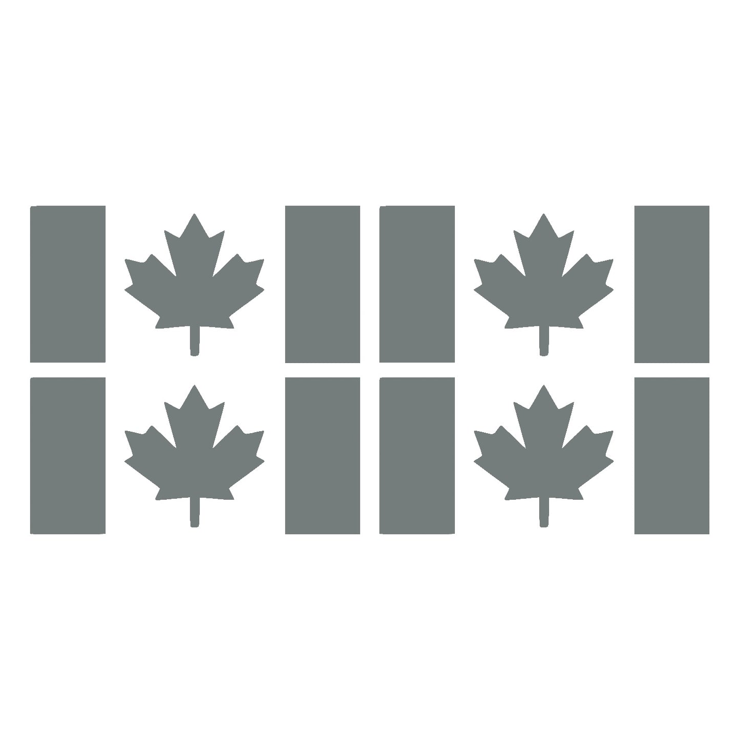Grey Thick Stem Canada Flag Vinyl Decal – 4 Pack