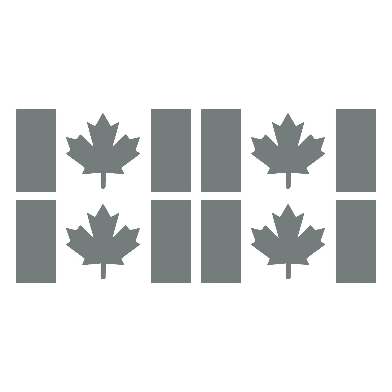 Grey Thick Stem Canada Flag Vinyl Decal – 4 Pack