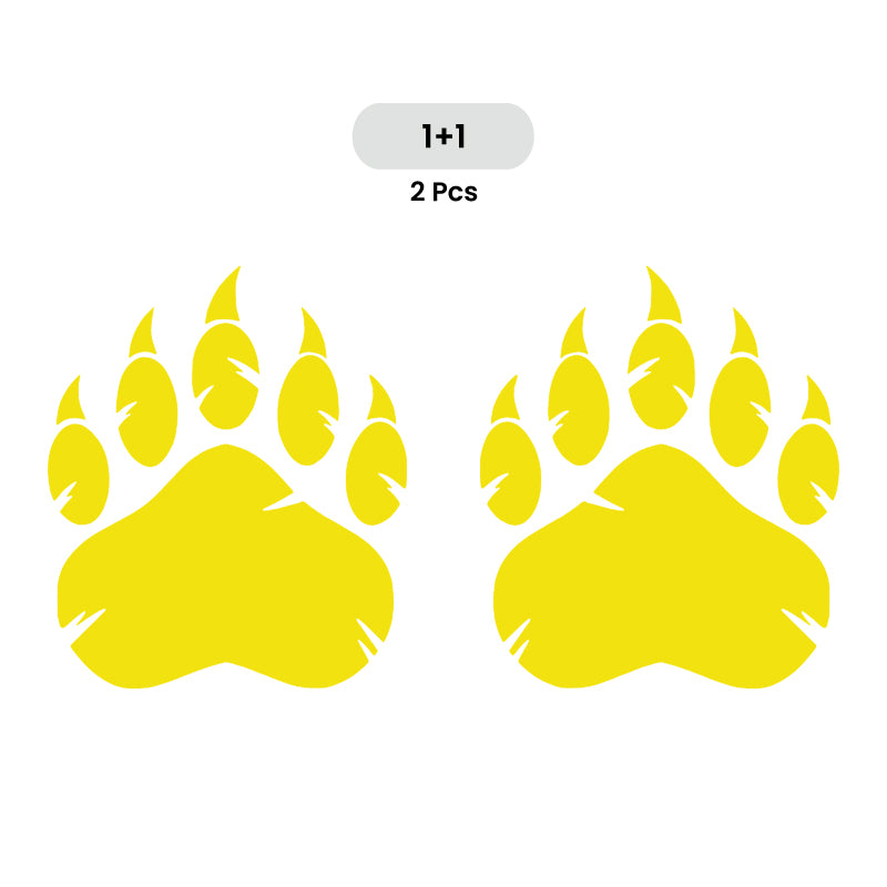 Grizzly Bear Claw Decal - 2 Pack | Hunting & Wildlife Vinyl Sticker | Aarna Kraft Canada - Brimstone Yellow