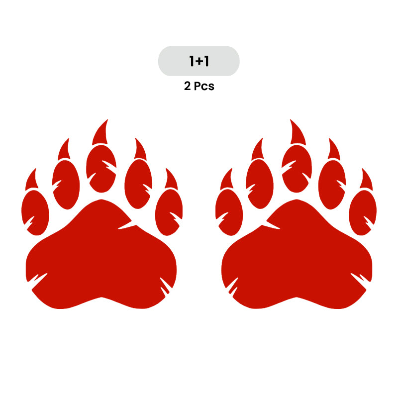Grizzly Bear Claw Decal - 2 Pack | Hunting & Wildlife Vinyl Sticker | Aarna Kraft Canada - Red