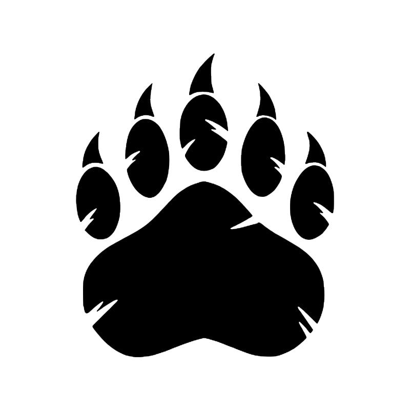 Grizzly Bear Claw Decal - Single | Hunting & Wildlife Vinyl Sticker | Aarna Kraft Canada - Black
