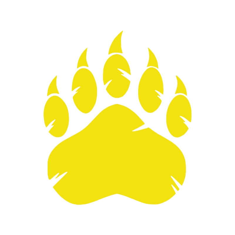 Grizzly Bear Claw Decal - Single | Hunting & Wildlife Vinyl Sticker | Aarna Kraft Canada - Brimstone Yellow