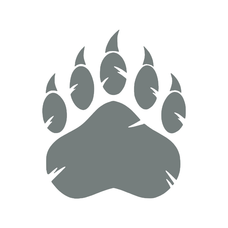 Grizzly Bear Claw Decal - Single | Hunting & Wildlife Vinyl Sticker | Aarna Kraft Canada - Grey