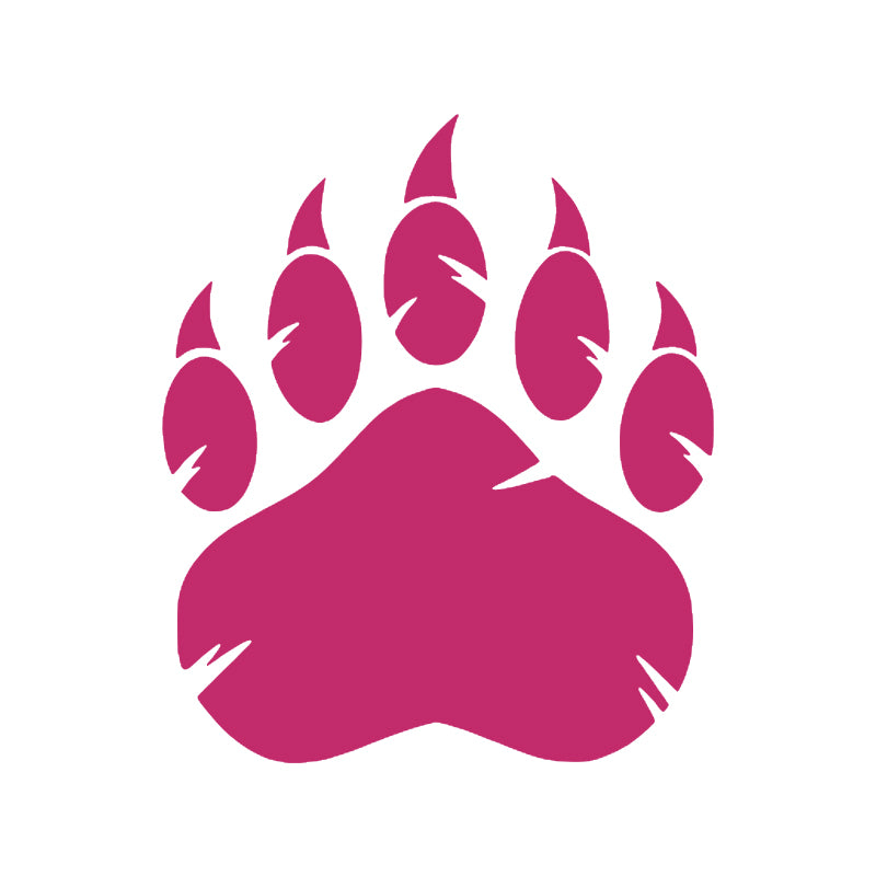 Grizzly Bear Claw Decal - Single | Hunting & Wildlife Vinyl Sticker | Aarna Kraft Canada - Hot Pink