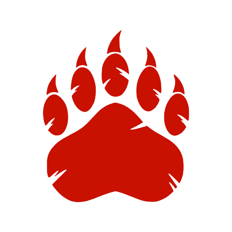 Grizzly Bear Claw Decal - Single | Hunting & Wildlife Vinyl Sticker | Aarna Kraft Canada - Red