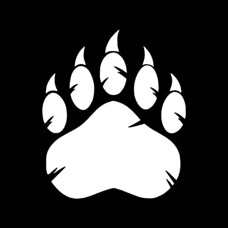 Grizzly Bear Claw Decal - Single | Hunting & Wildlife Vinyl Sticker | Aarna Kraft Canada - White