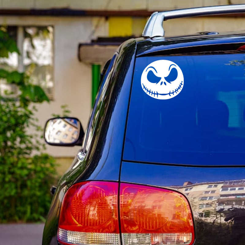 Halloween Scary Face Vinyl Decal | Aarna Kraft Canada White On Car