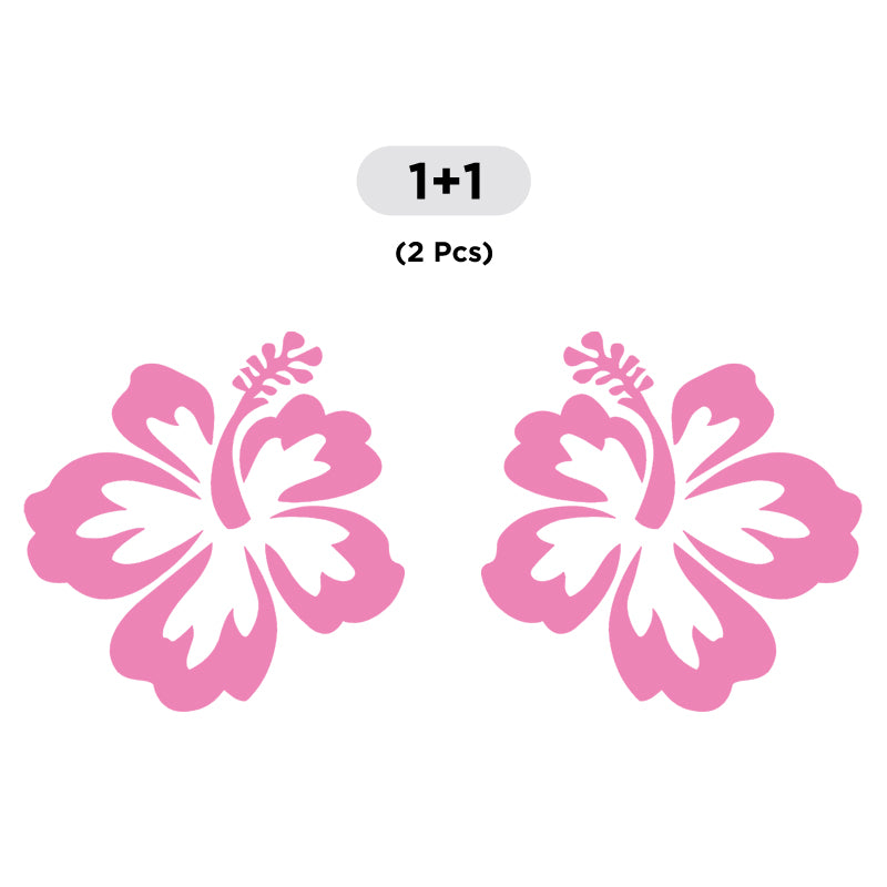 Hibiscus Flower Decal - Aloha Hawaii Pair | Vinyl Sticker | Aarna Kraft Canada Baby Pink