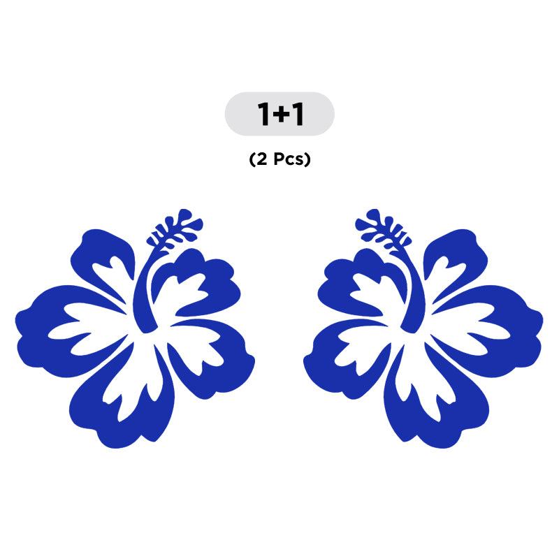 Hibiscus Flower Decal - Aloha Hawaii Pair | Vinyl Sticker | Aarna Kraft Canada Blue