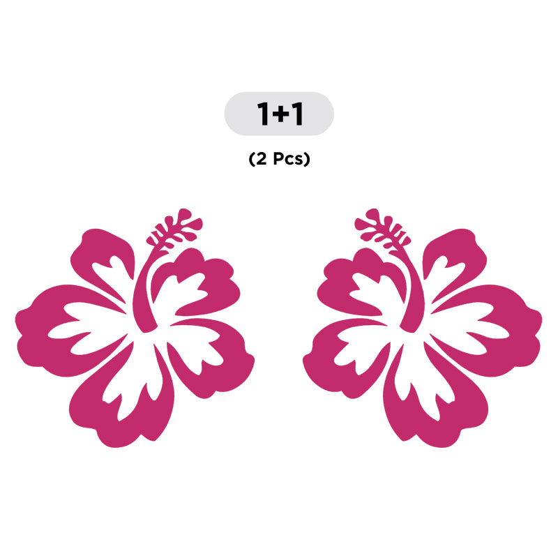 Hibiscus Flower Decal - Aloha Hawaii Pair | Vinyl Sticker | Aarna Kraft Canada Hot Pink