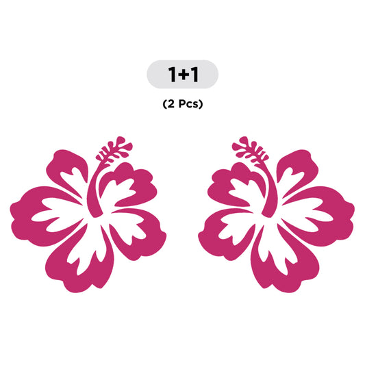 Hibiscus Flower Decal - Aloha Hawaii Pair | Vinyl Sticker | Aarna Kraft Canada Hot Pink