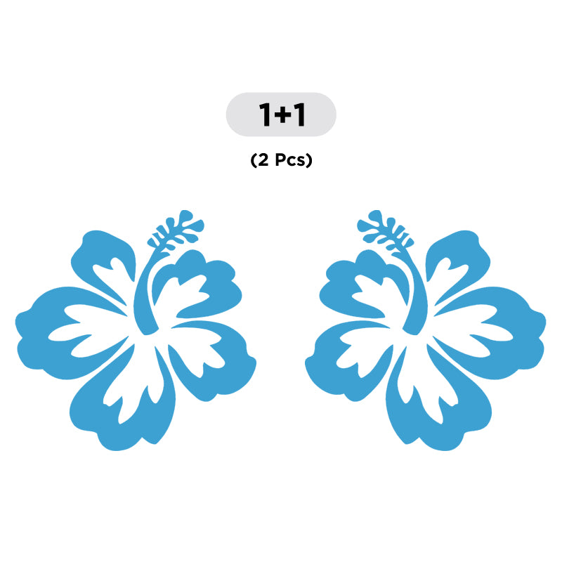 Hibiscus Flower Decal - Aloha Hawaii Pair | Vinyl Sticker | Aarna Kraft Canada Light Blue