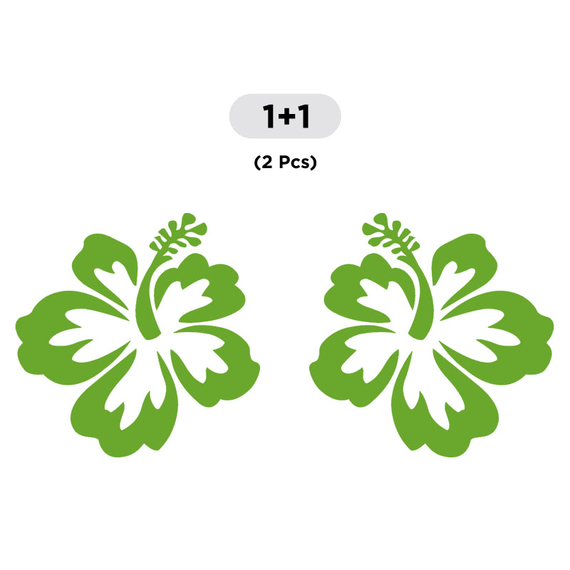 Hibiscus Flower Decal - Aloha Hawaii Pair | Vinyl Sticker | Aarna Kraft Canada Lime Green