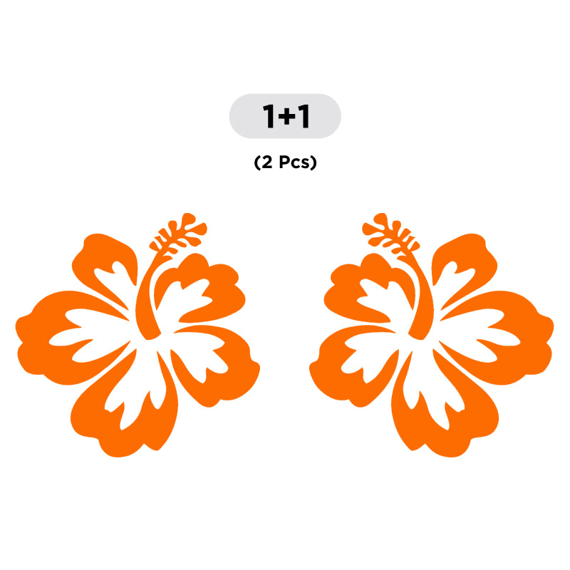Hibiscus Flower Decal - Aloha Hawaii Pair | Vinyl Sticker | Aarna Kraft Canada Orange