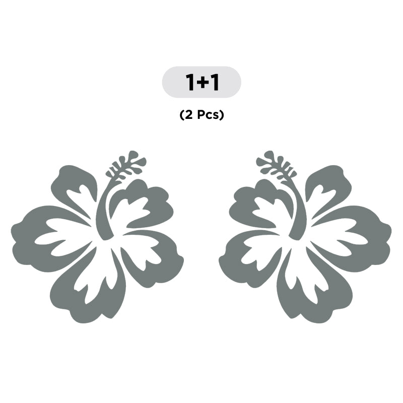 Hibiscus Flower Decal - Aloha Hawaii Pair | Vinyl Sticker | Aarna Kraft Canada grey