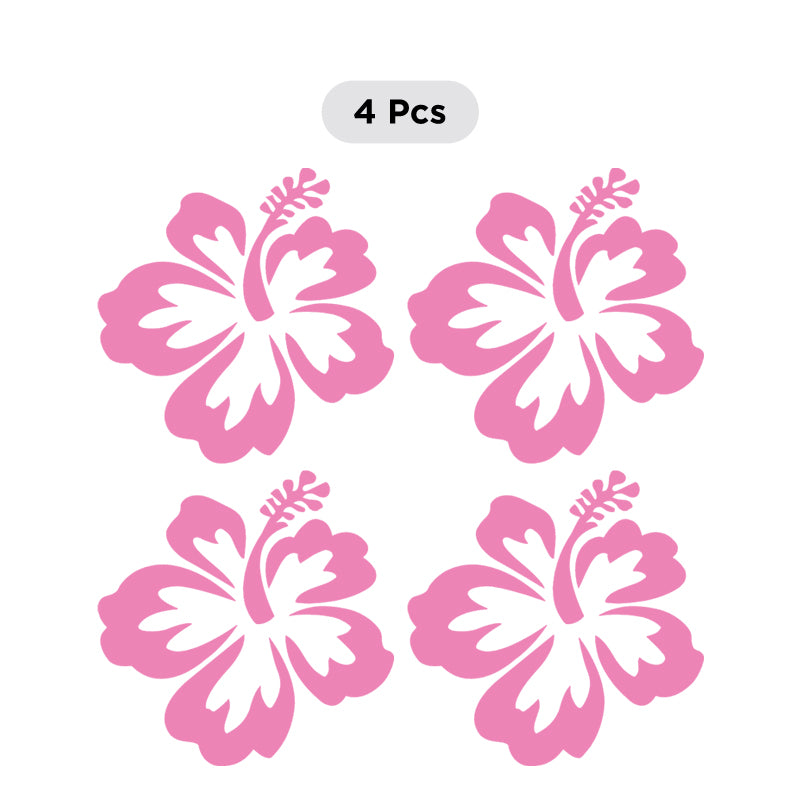 Hibiscus Flower Decal - Aloha Hawaii Set of 4 | Vinyl Sticker | Aarna Kraft Canada Baby Pink