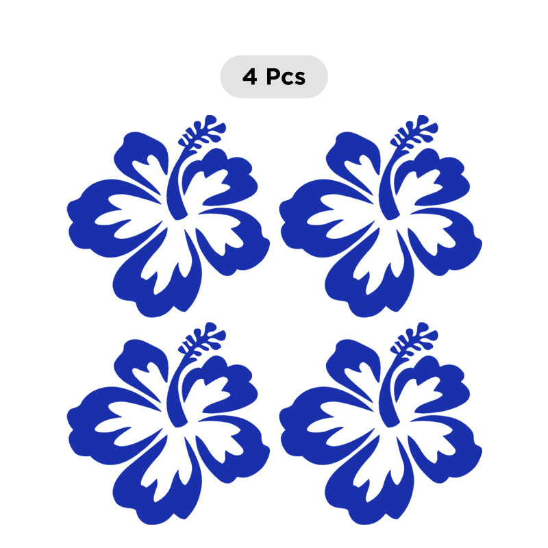 Hibiscus Flower Decal - Aloha Hawaii Set of 4 | Vinyl Sticker | Aarna Kraft Canada Blue