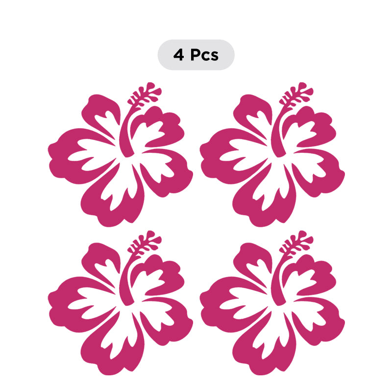 Hibiscus Flower Decal - Aloha Hawaii Set of 4 | Vinyl Sticker | Aarna Kraft Canada Hot Pink