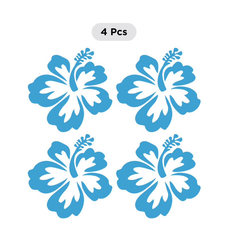 Hibiscus Flower Decal - Aloha Hawaii Set of 4 | Vinyl Sticker | Aarna Kraft Canada Light Blue