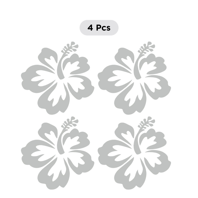 Hibiscus Flower Decal - Aloha Hawaii Set of 4 | Vinyl Sticker | Aarna Kraft Canada Light Grey