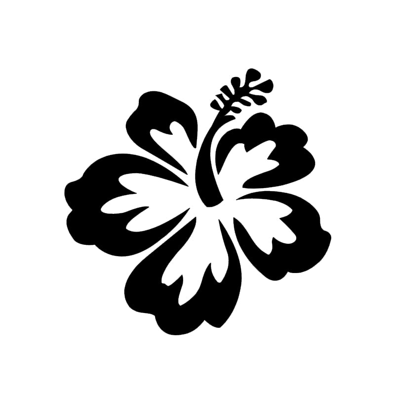 Hibiscus Flower Decal - Aloha Hawaii | Vinyl Sticker | Aarna Kraft Canada Black