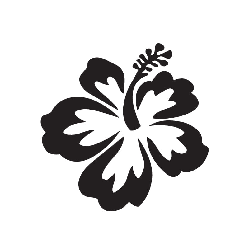 Hibiscus Flower Decal - Aloha Hawaii | Vinyl Sticker | Aarna Kraft Canada Matte Black