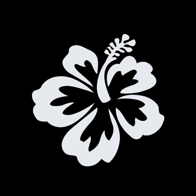 Hibiscus Flower Decal - Aloha Hawaii | Vinyl Sticker | Aarna Kraft Canada Matte White
