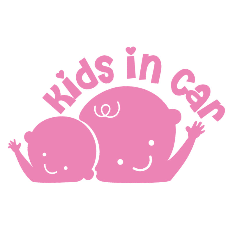 Kids In Car Vinyl Decal | Aarna Kraft Canada Baby Pink
