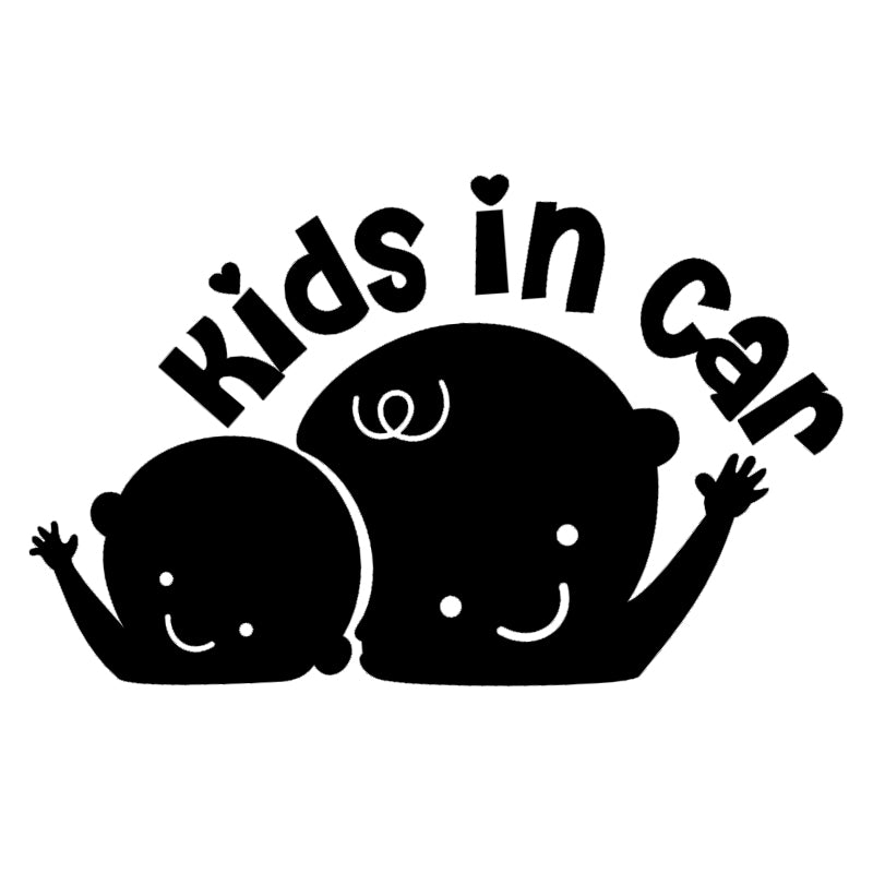 Kids In Car Vinyl Decal | Aarna Kraft Canada Black