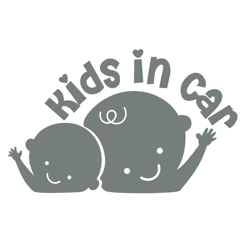 Kids In Car Vinyl Decal | Aarna Kraft Canada Grey