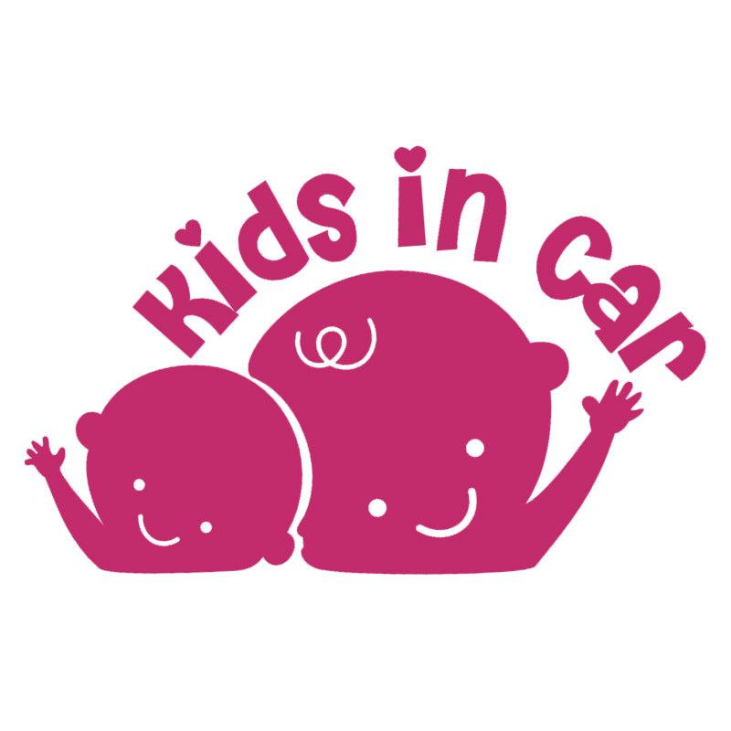 Kids In Car Vinyl Decal | Aarna Kraft Canada Hot Pink
