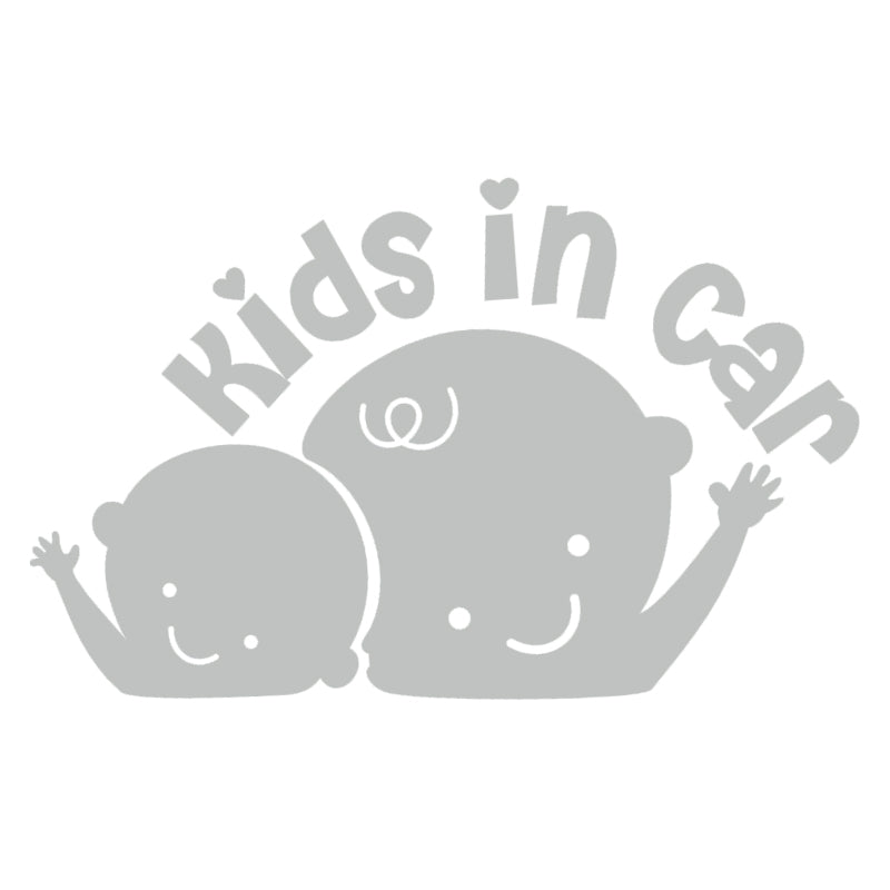 Kids In Car Vinyl Decal | Aarna Kraft Canada Light Grey
