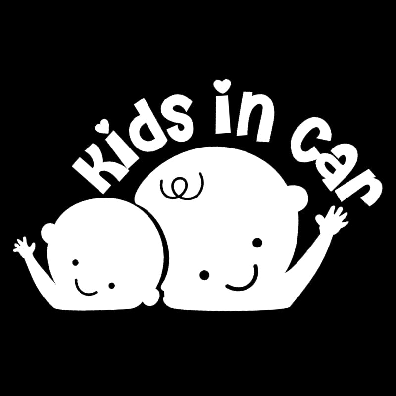Kids In Car Vinyl Decal | Aarna Kraft Canada Matte White
