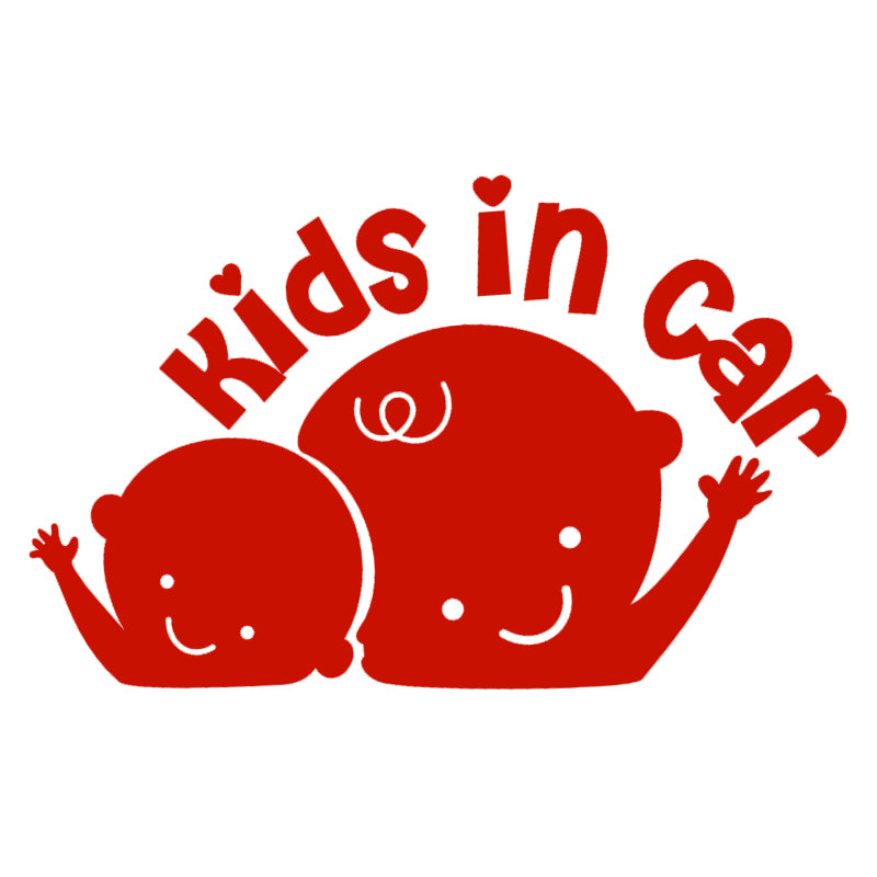 Kids In Car Vinyl Decal | Aarna Kraft Canada Red