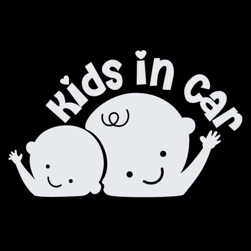 Kids In Car Vinyl Decal | Aarna Kraft Canada White