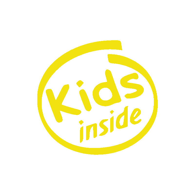 Kids Inside Vinyl Decal | Funny Baby on Board Car Sticker | Aarna Kraft Canada (Brimstone Yellow)