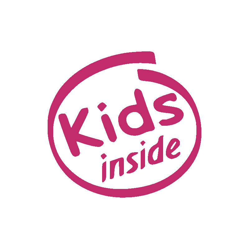 Kids Inside Vinyl Decal | Funny Baby on Board Car Sticker | Aarna Kraft Canada (Hot Pink)
