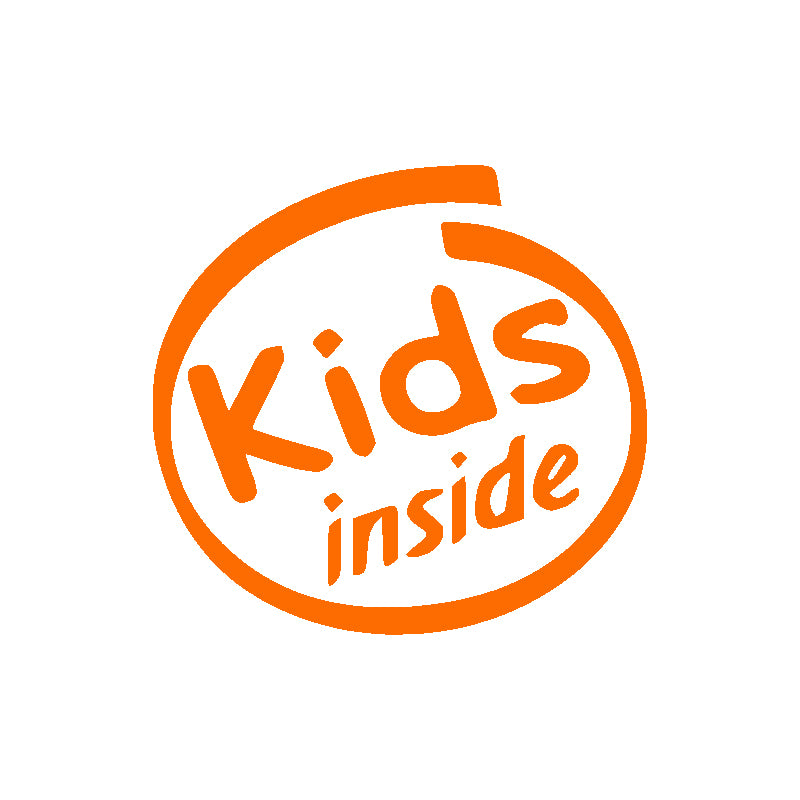 Kids Inside Vinyl Decal | Funny Baby on Board Car Sticker | Aarna Kraft Canada (Orange)