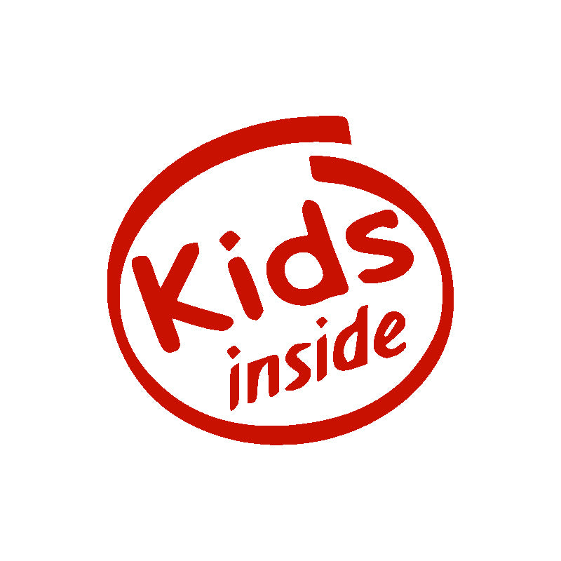 Kids Inside Vinyl Decal | Funny Baby on Board Car Sticker | Aarna Kraft Canada (Red)