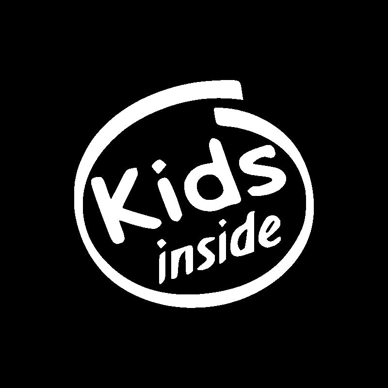 Kids Inside Vinyl Decal | Funny Baby on Board Car Sticker | Aarna Kraft Canada (White)