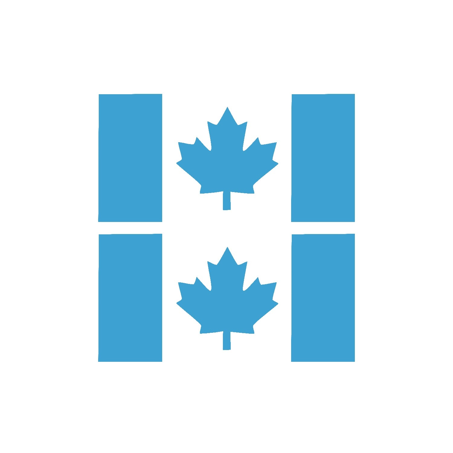 Light Blue Thick Stem Canada Flag Vinyl Decal – 2 Pack