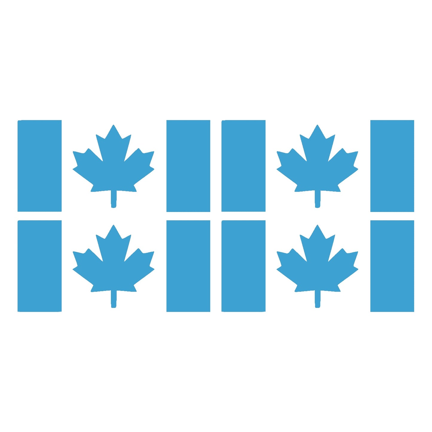 Light Blue Thick Stem Canada Flag Vinyl Decal – 4 Pack
