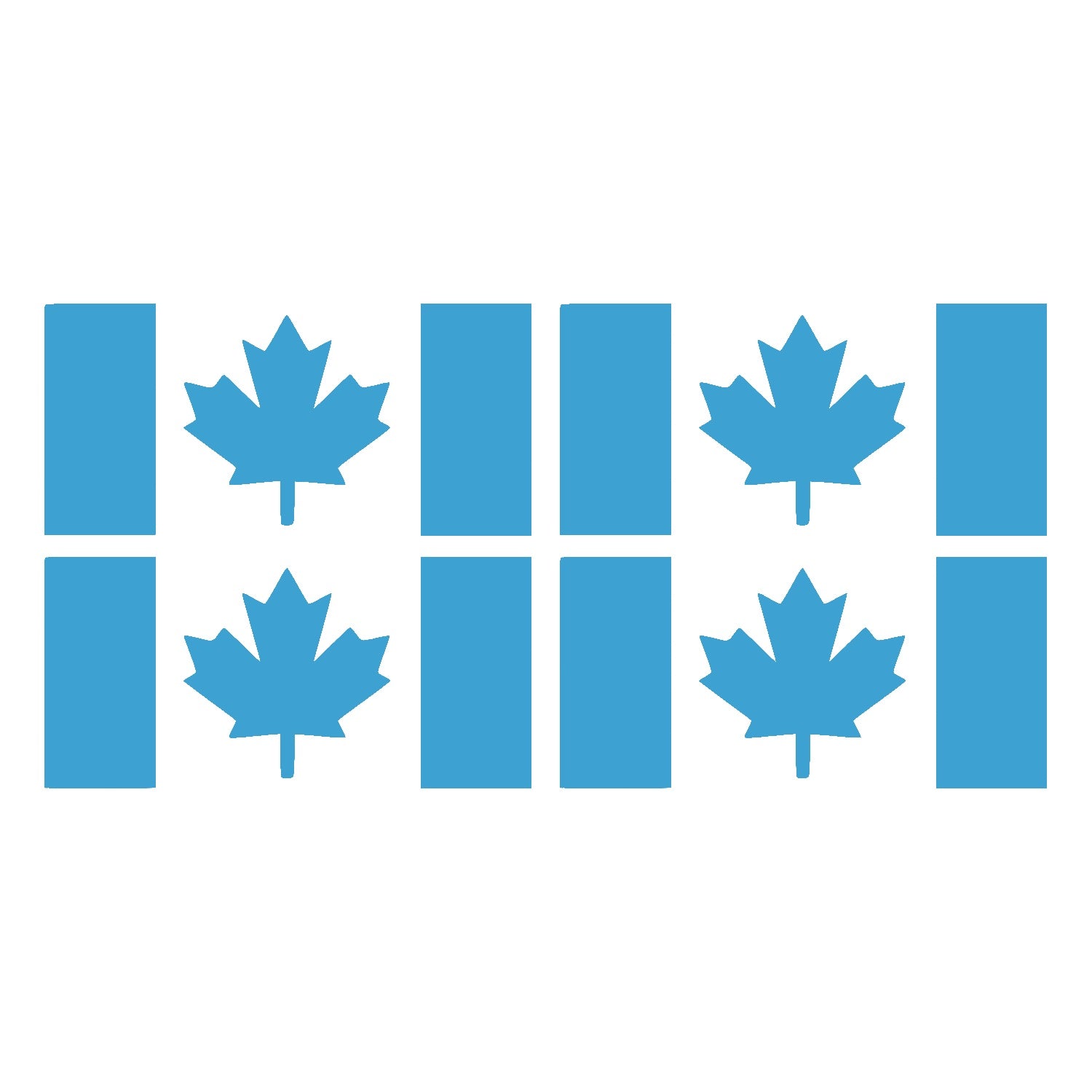 Light Blue Thick Stem Canada Flag Vinyl Decal – 4 Pack