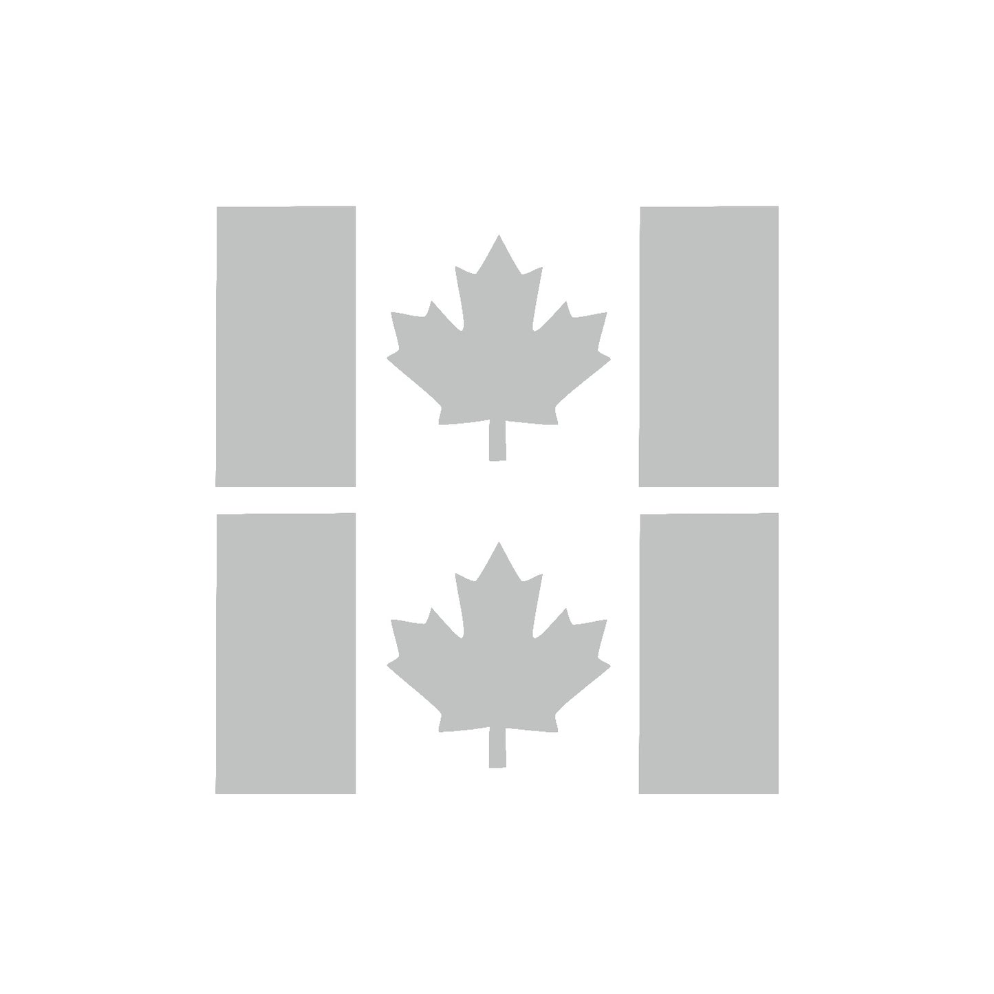 Light Grey Thick Stem Canada Flag Vinyl Decal – 2 Pack