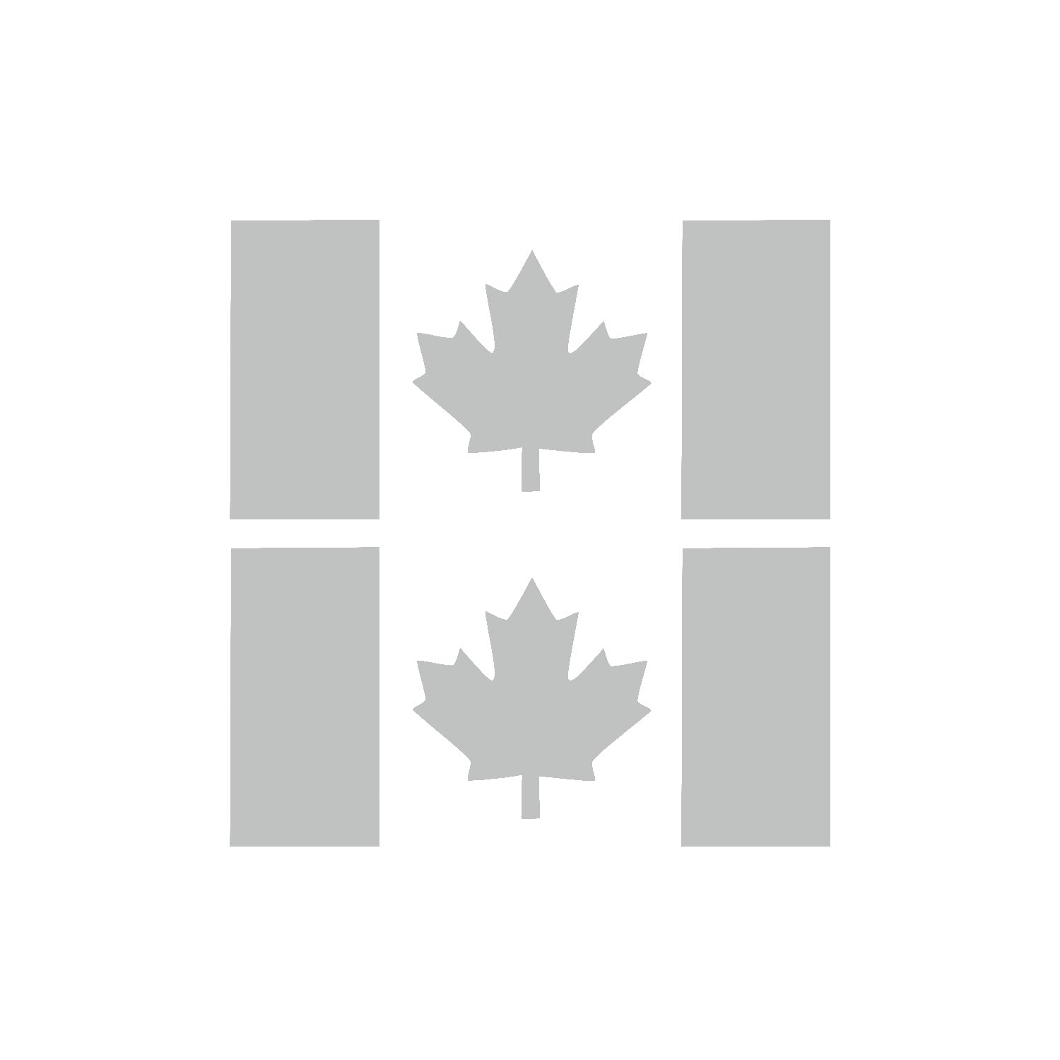 Light Grey Thick Stem Canada Flag Vinyl Decal – 2 Pack