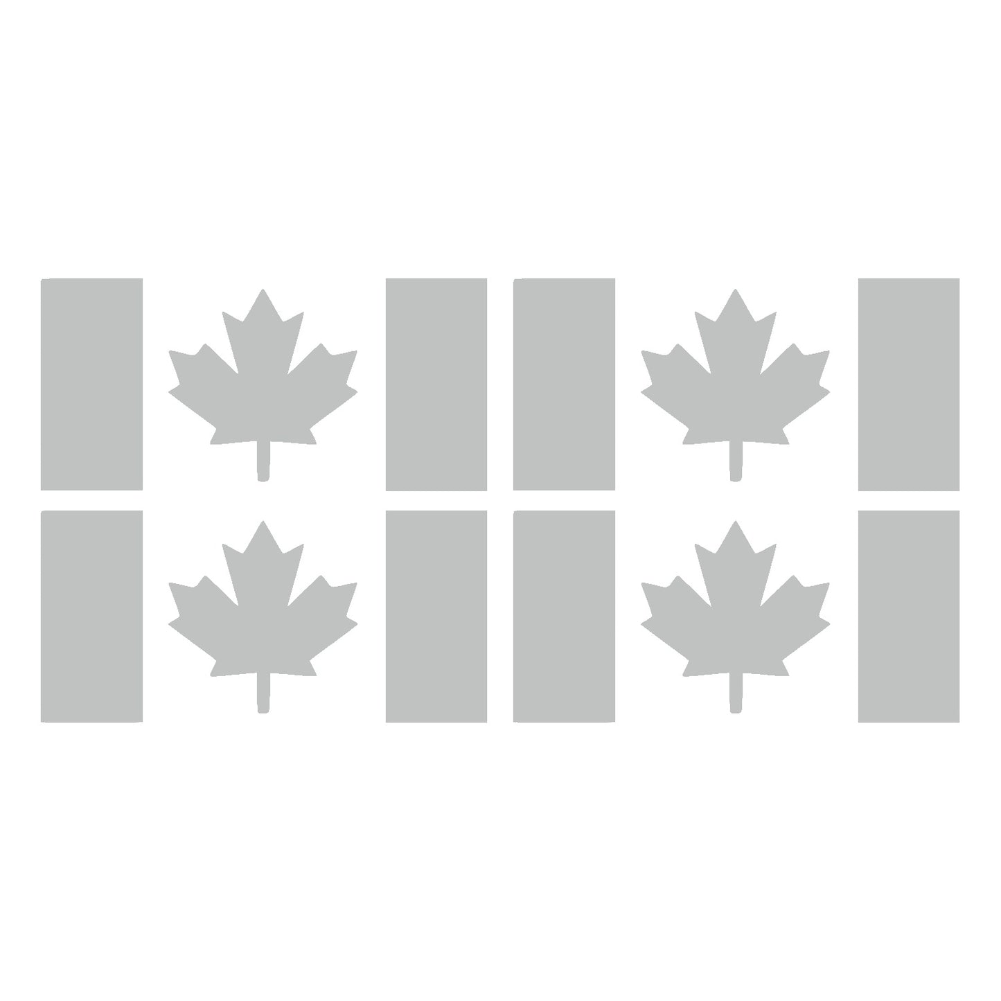 Light Grey Thick Stem Canada Flag Vinyl Decal – 4 Pack