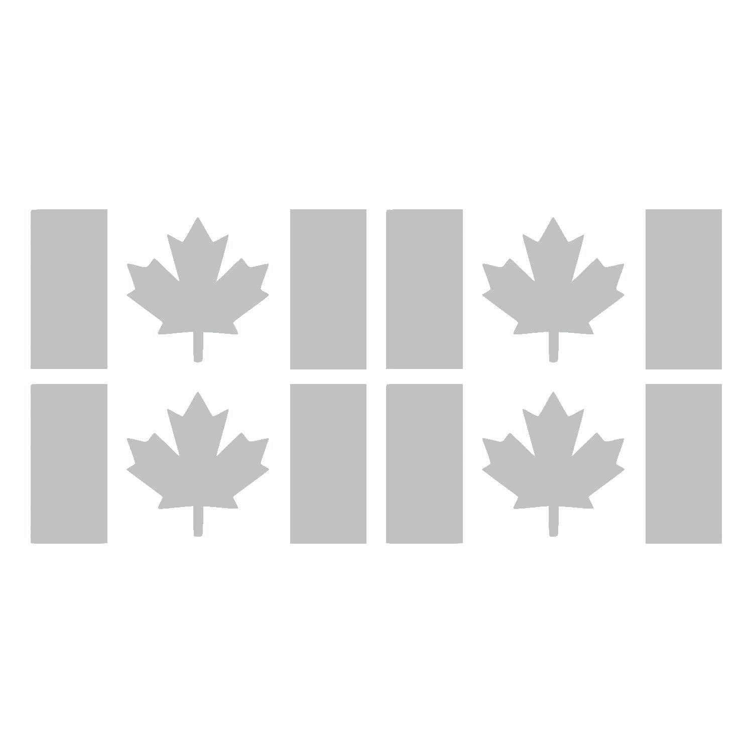 Light Grey Thick Stem Canada Flag Vinyl Decal – 4 Pack