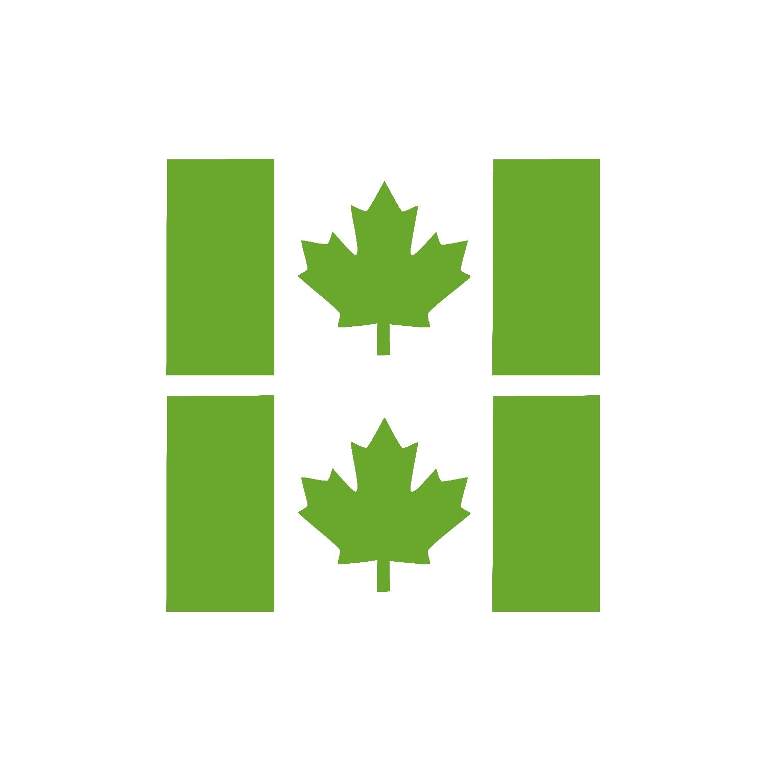 Lime Green Thick Stem Canada Flag Vinyl Decal – 2 Pack