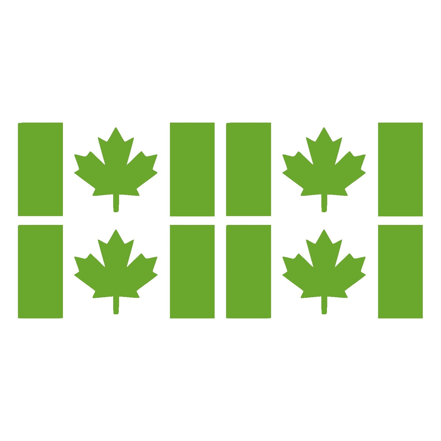 Lime Green Thick Stem Canada Flag Vinyl Decal – 4 Pack